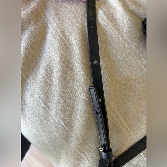 Maje black cotton leather crochet cross body top handle bag magnetic snap boho - Picture 8 of 8